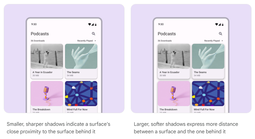 Elevation shadows